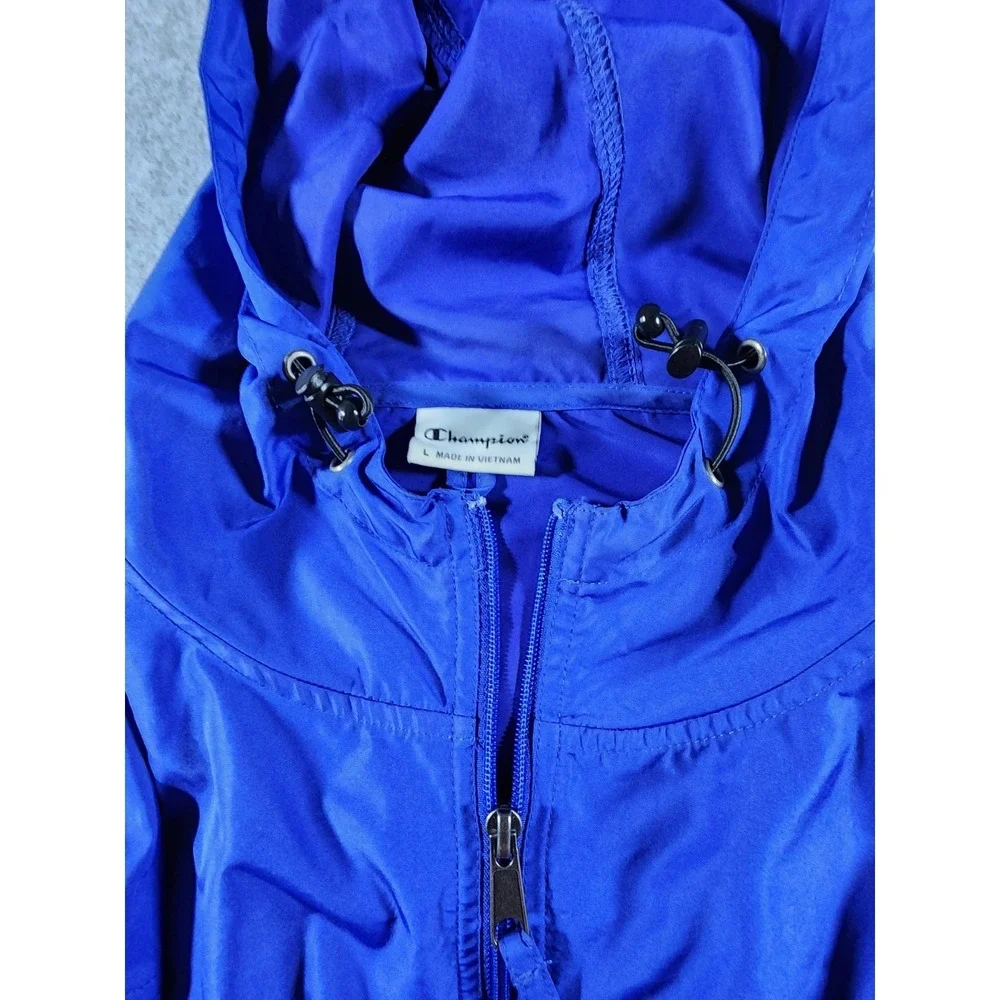 Champion Men's Pullover Jacket, Large, Blue, 1/4 Zip, Pockets
